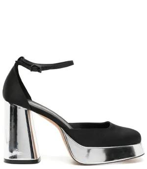 Black/Silver Platform Heel