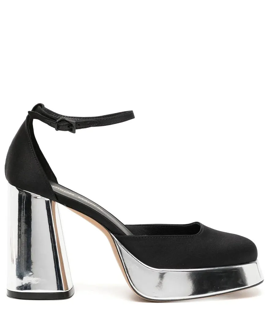 Black/Silver Platform Heel