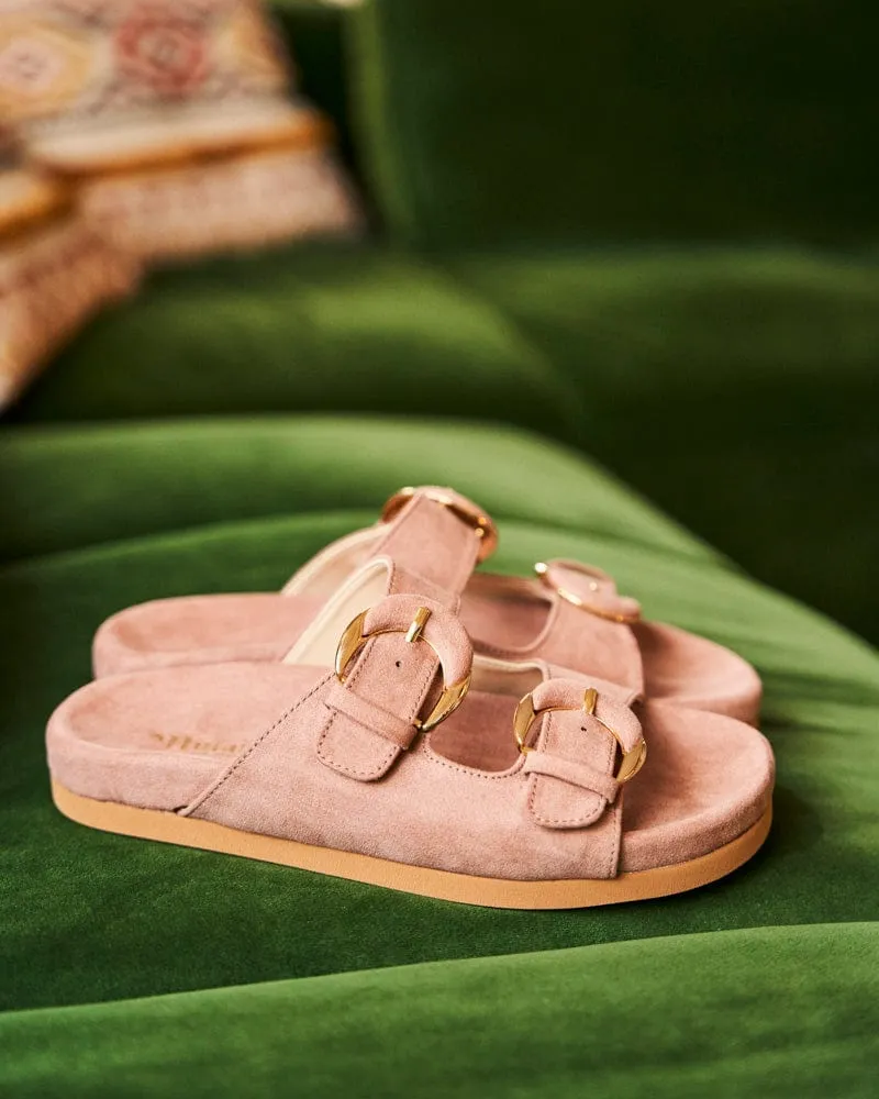 Camellia Vegan Suede Sandals | Petal