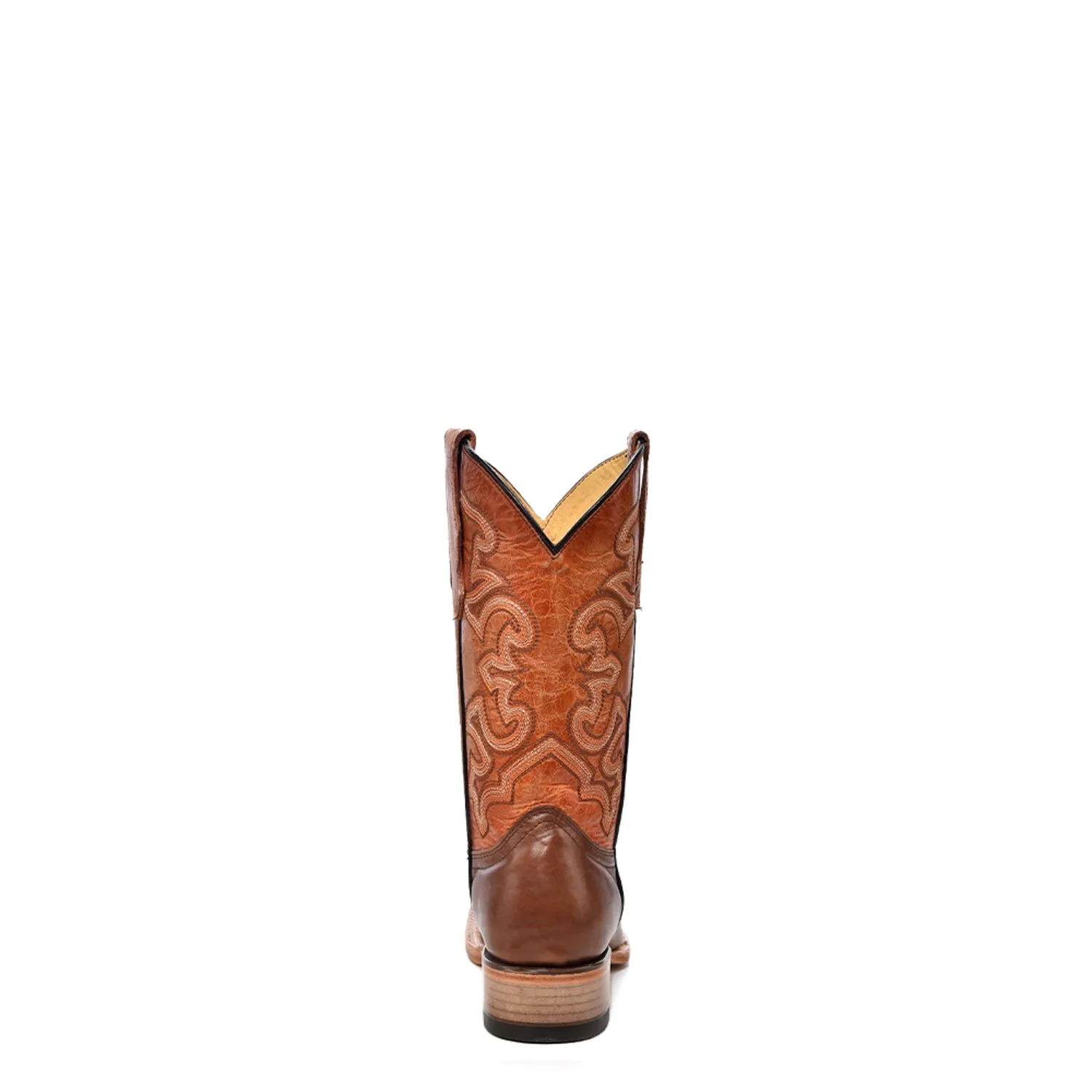 Corral Youth Girls Teen Orange Embroidery Square Brown Cowhide Cowboy Boots