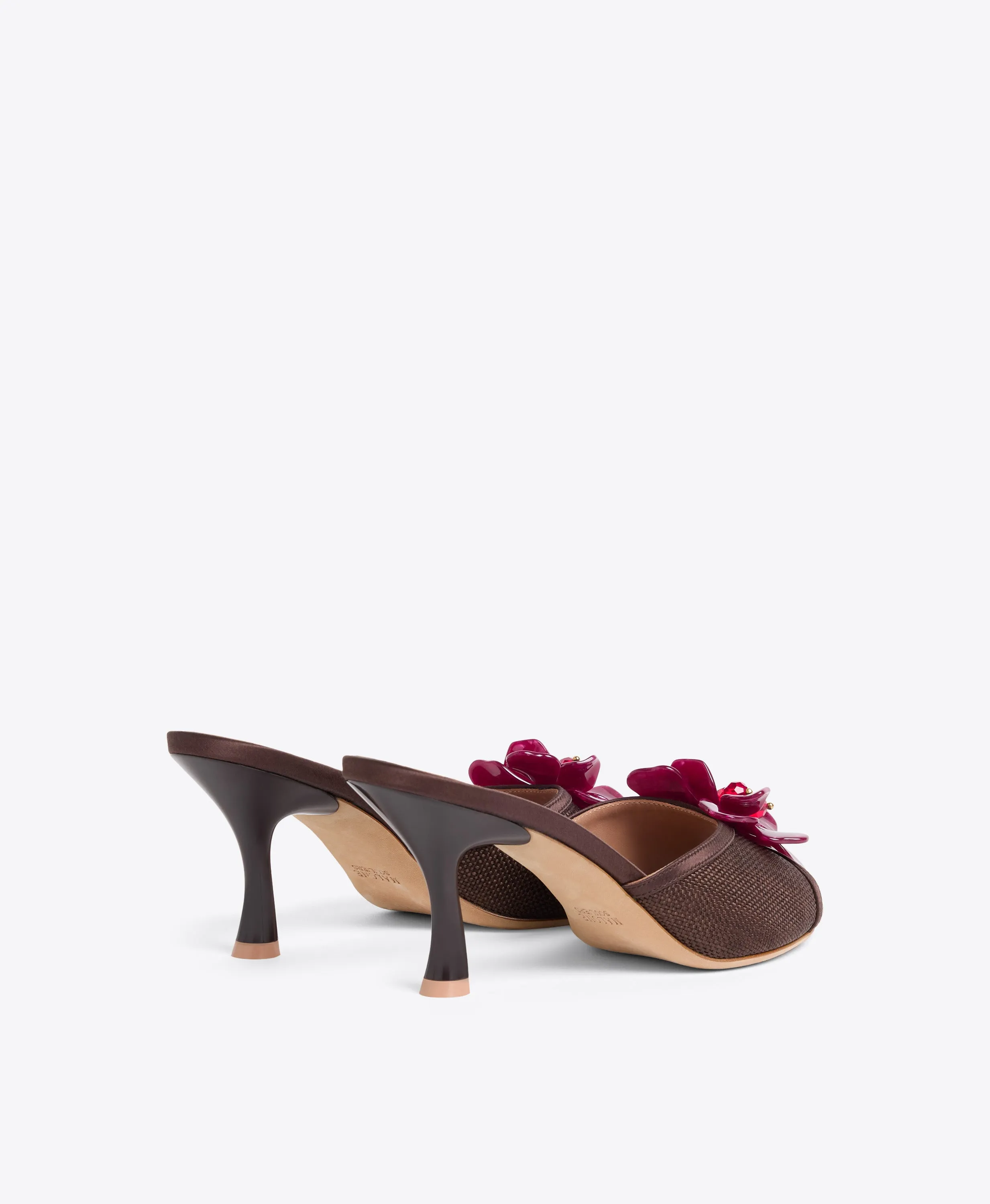 Cyd 70 Dark Brown Raffia Heeled Sandals