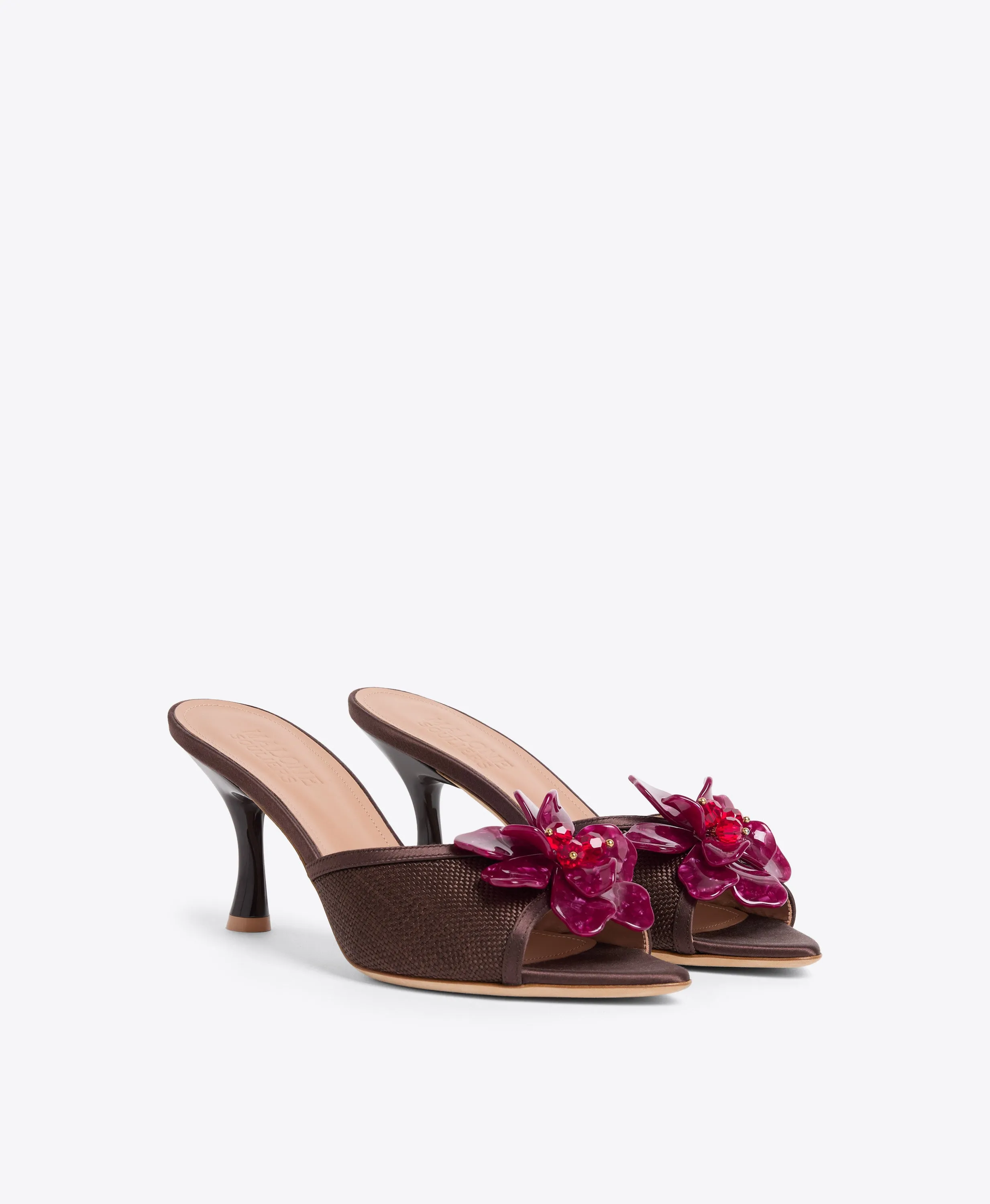Cyd 70 Dark Brown Raffia Heeled Sandals