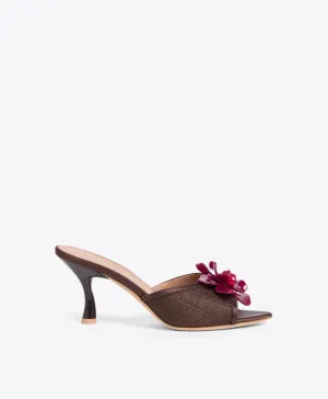 Cyd 70 Dark Brown Raffia Heeled Sandals