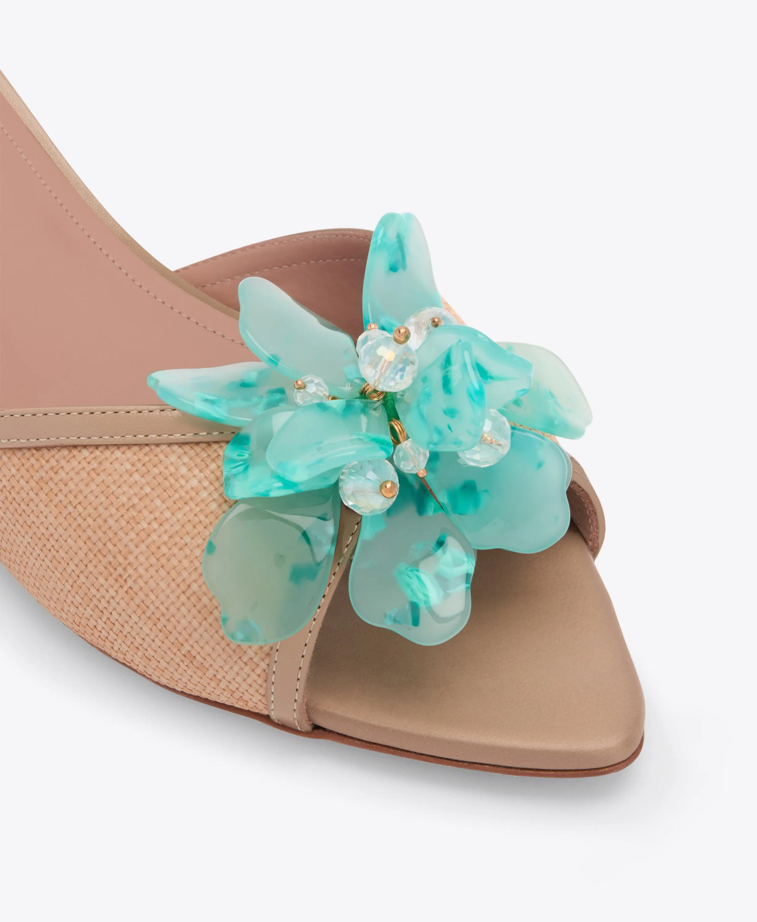 Cyd Beige Raffia Flat Sandals