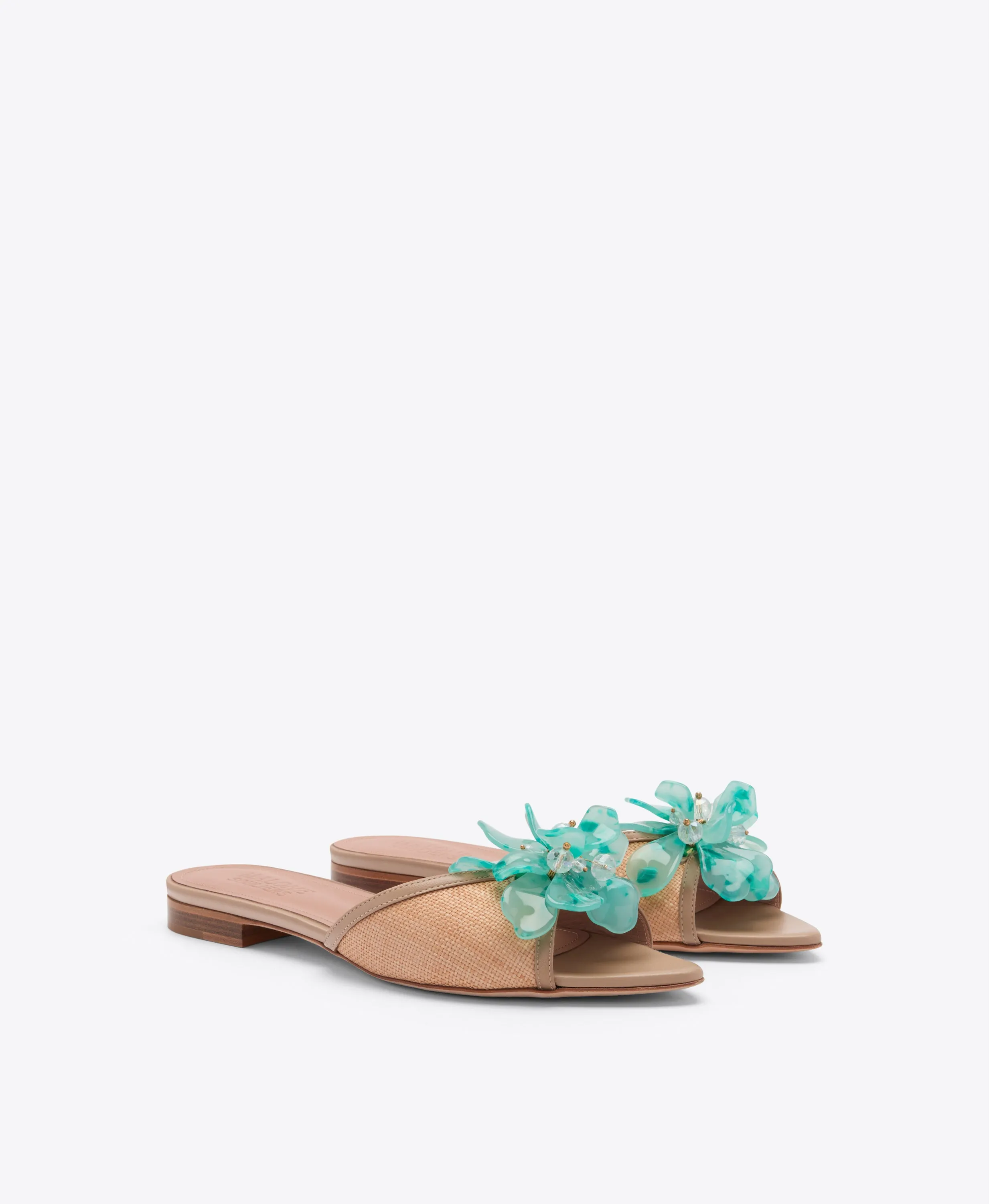 Cyd Beige Raffia Flat Sandals