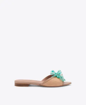 Cyd Beige Raffia Flat Sandals
