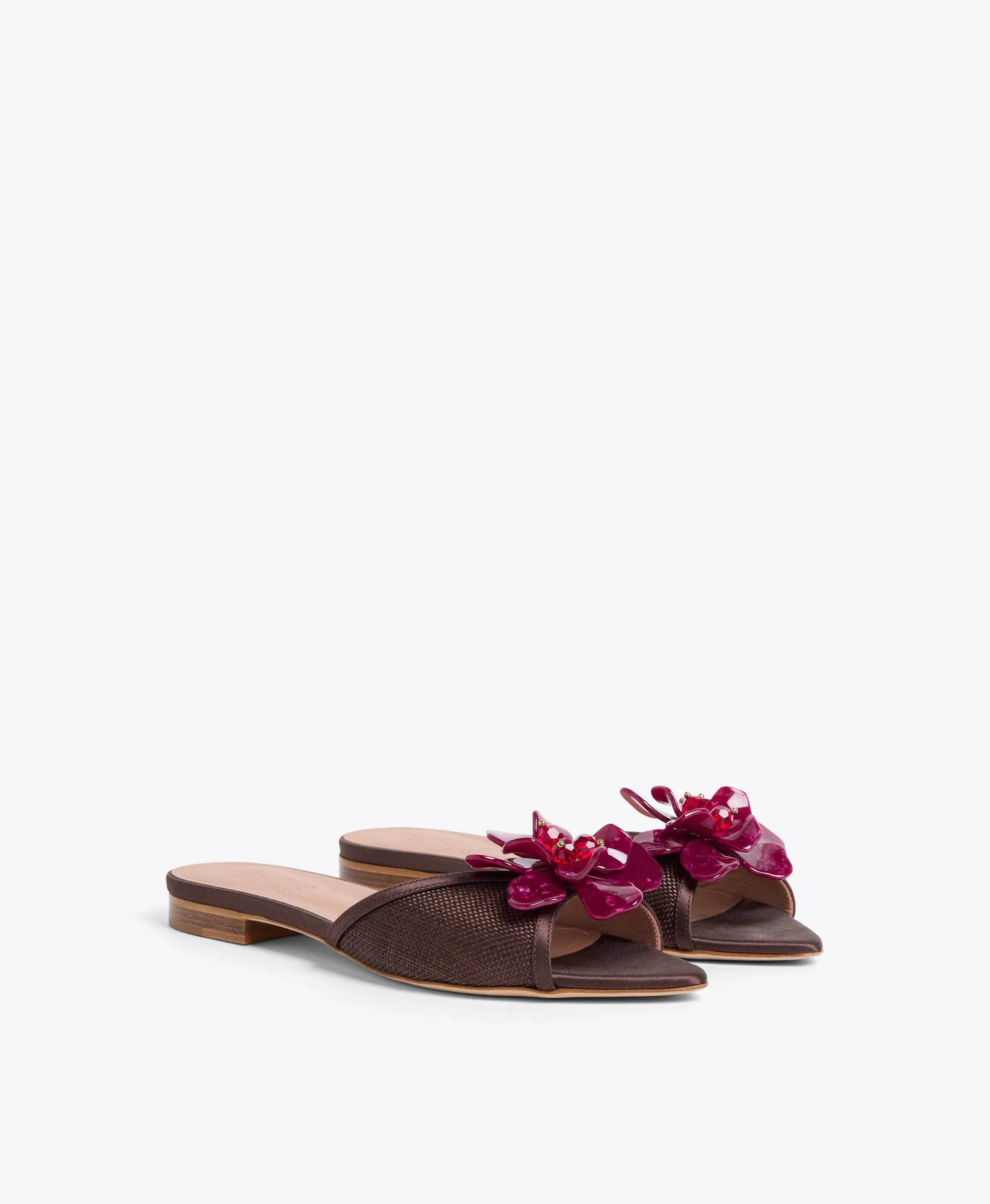 Cyd Dark Brown Raffia Flat Sandals