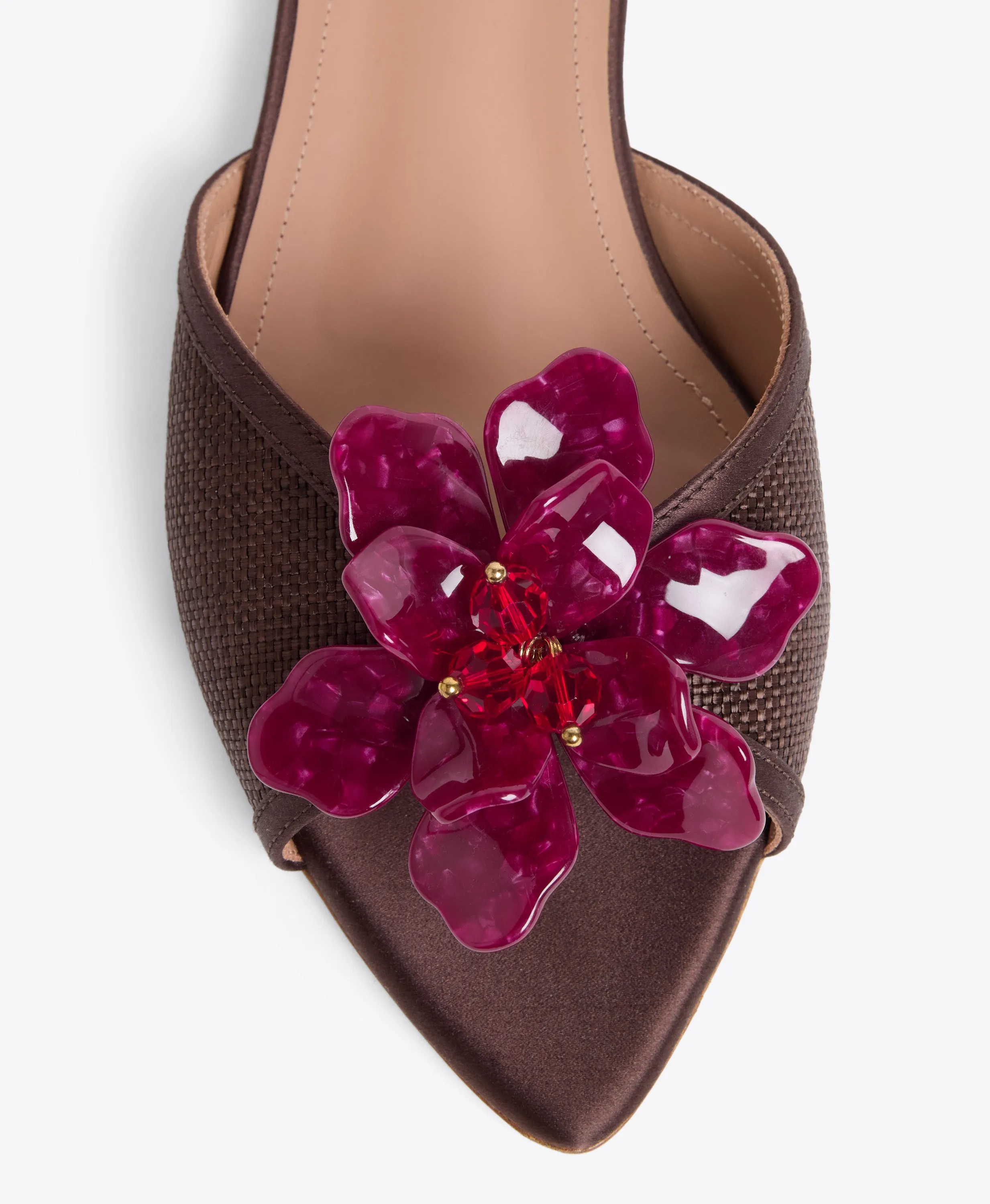 Cyd Dark Brown Raffia Flat Sandals