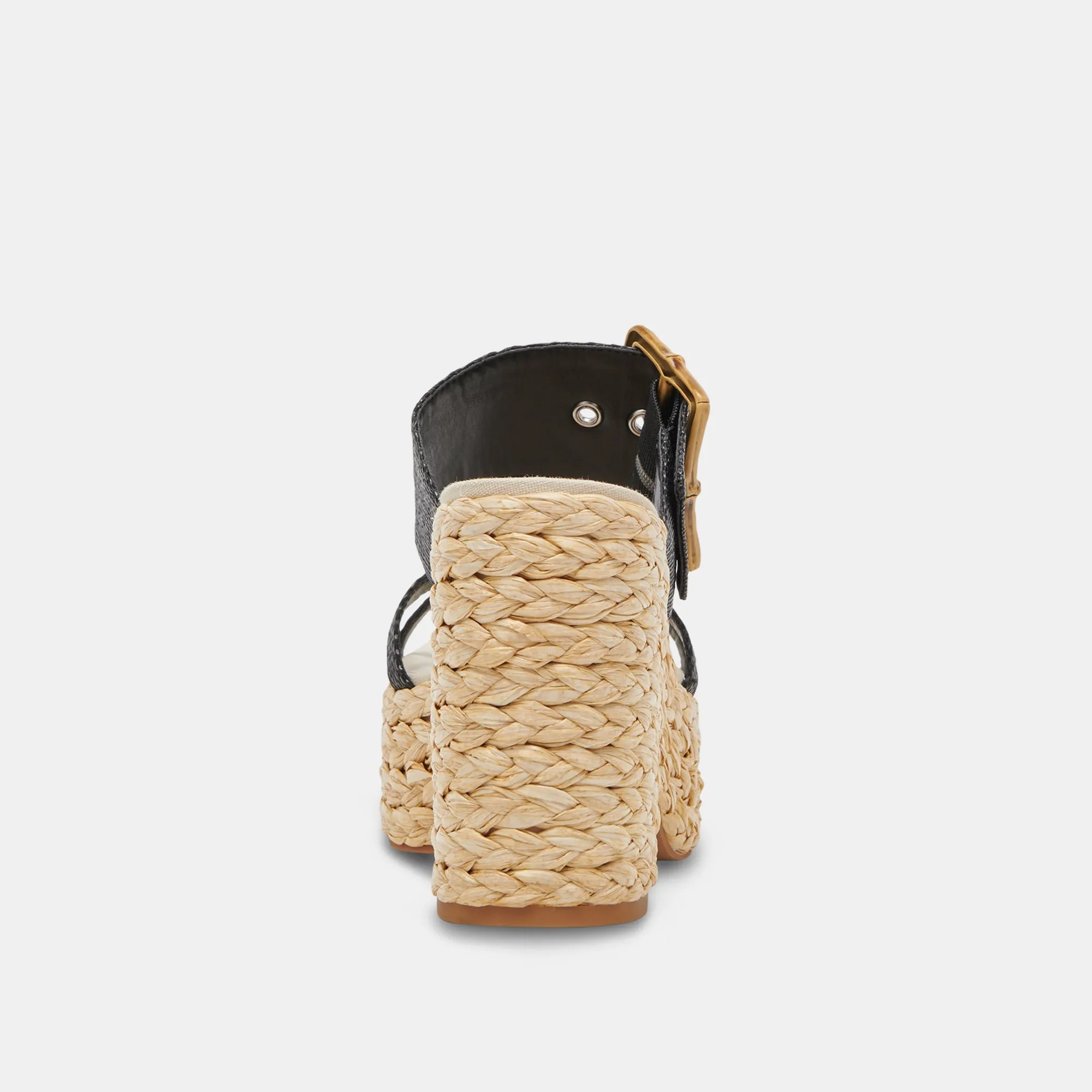EDWINA HEELS ONYX RAFFIA - re:vita