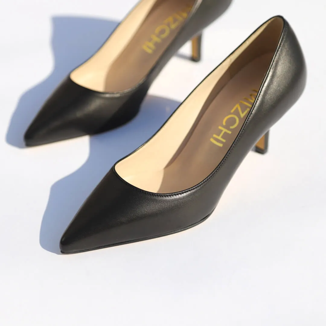 ELODIE - leather kitten heels
