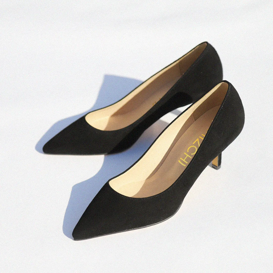 ELODIE - suede kitten heels