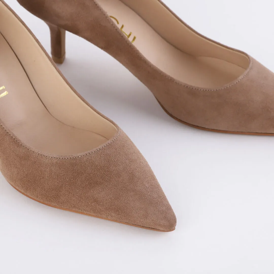 ELODIE - suede kitten heels