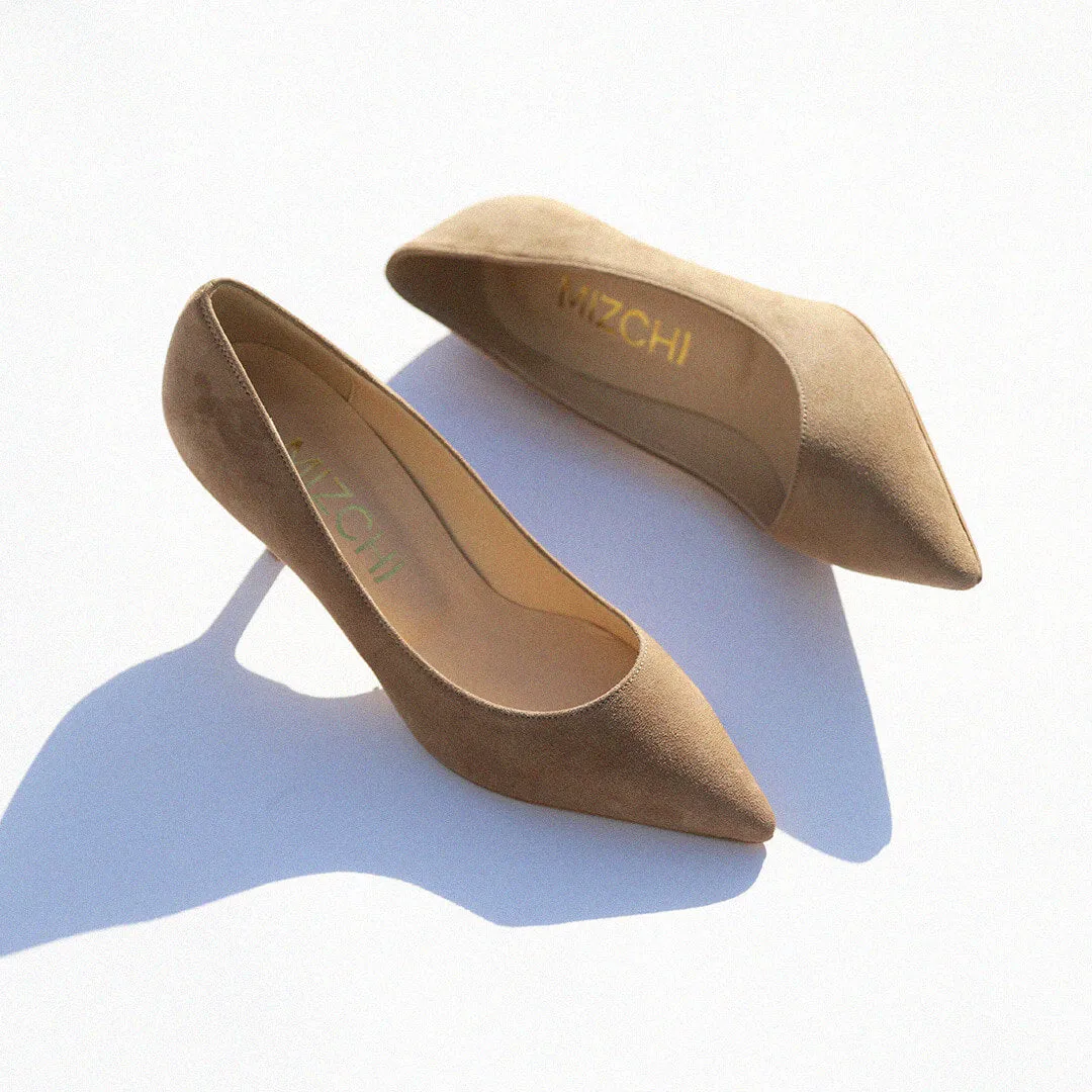 ELODIE - suede kitten heels