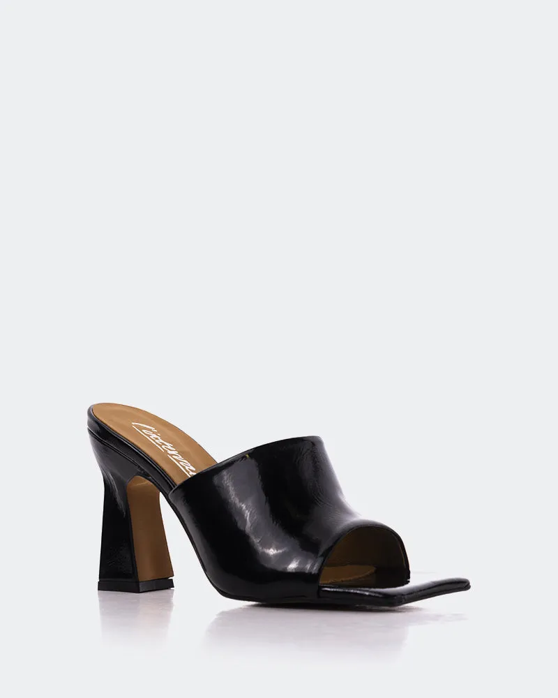Emery Black Leather