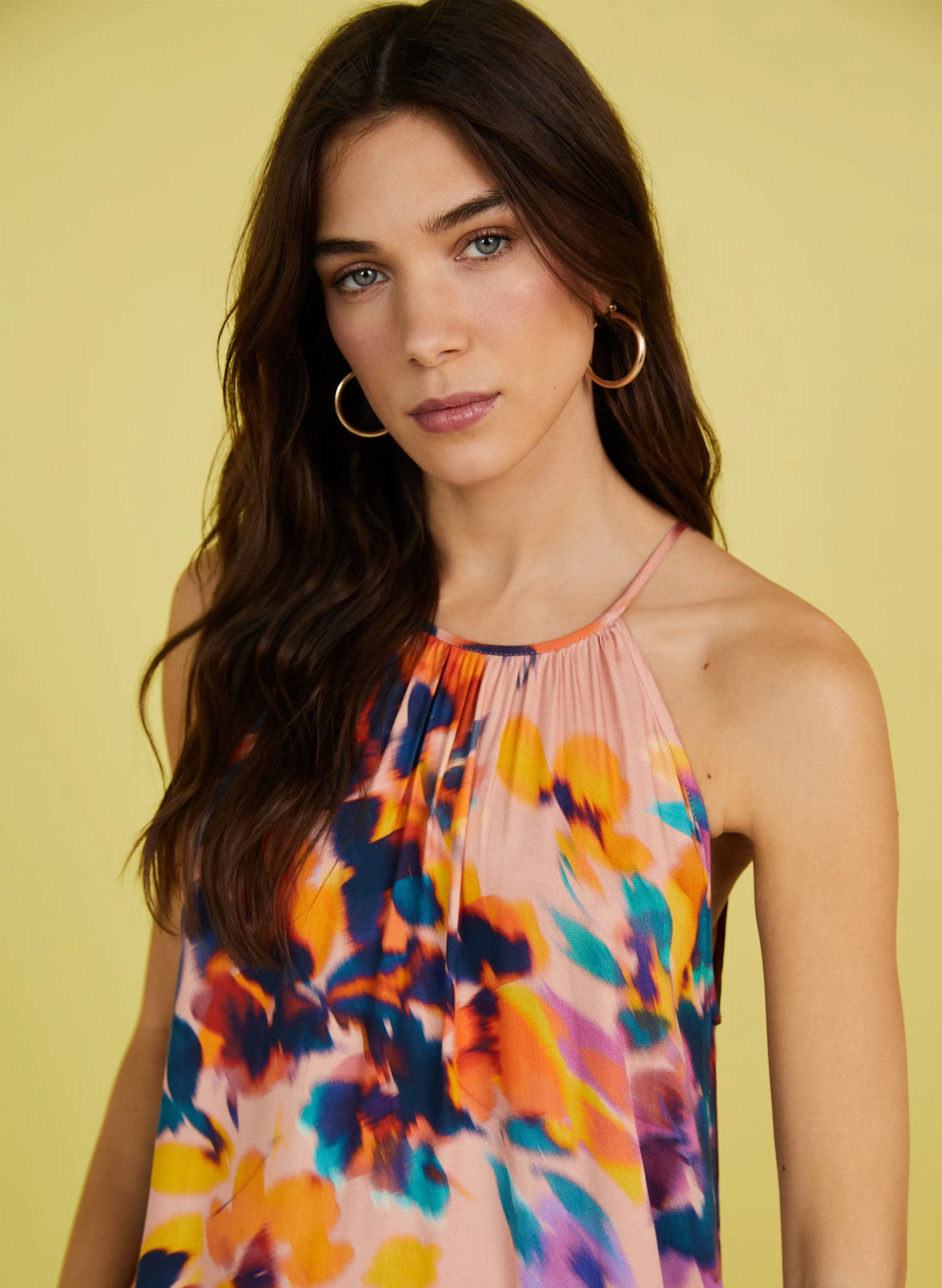 Everly LENZING™ ECOVERO™ Maxi Dress | Peach Floral Blur
