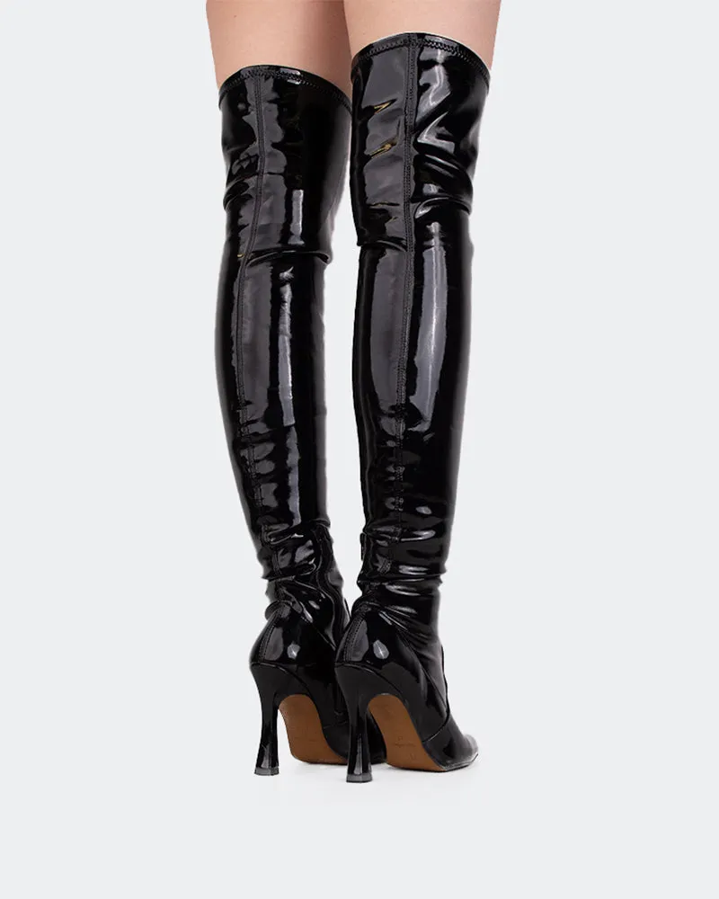 Giverny Black Patent Stretch