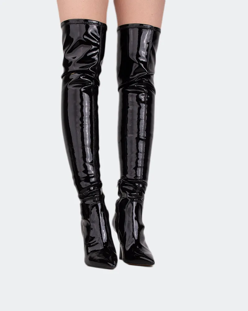 Giverny Black Patent Stretch