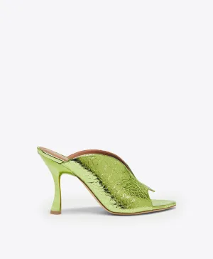 Henri 90 Green Leather Sandals
