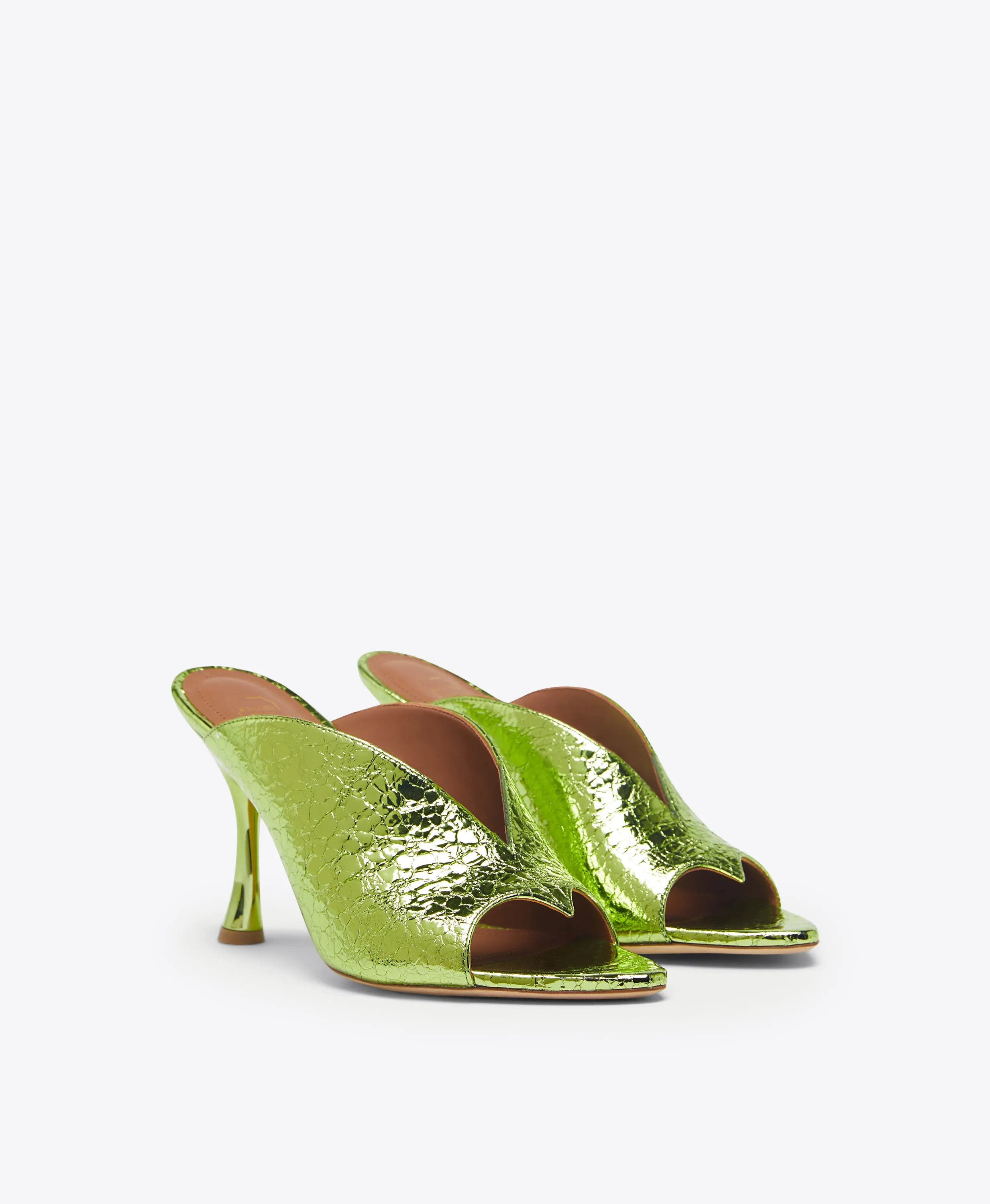 Henri 90 Green Leather Sandals