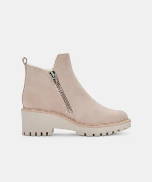 HOLLYN BOOTIES NATURAL SUEDE