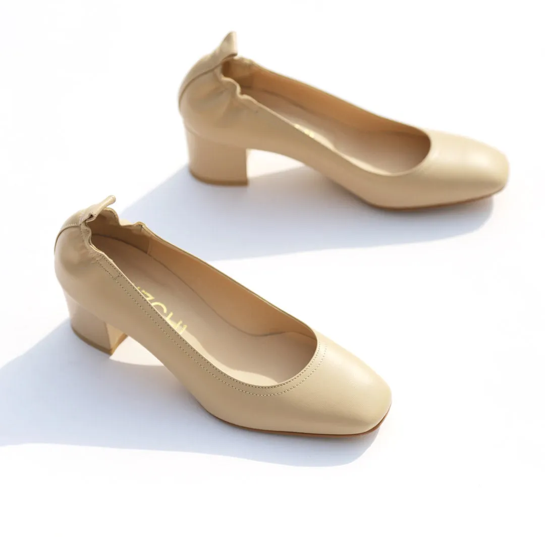 ISSLA - soft leather chunky heel pump