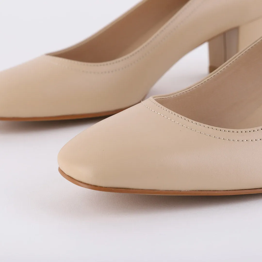 ISSLA - soft leather chunky heel pump