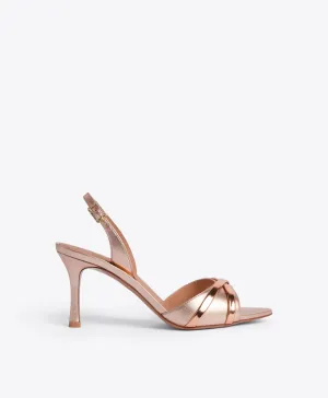 Jayce 80 Rose Gold Leather Sandals