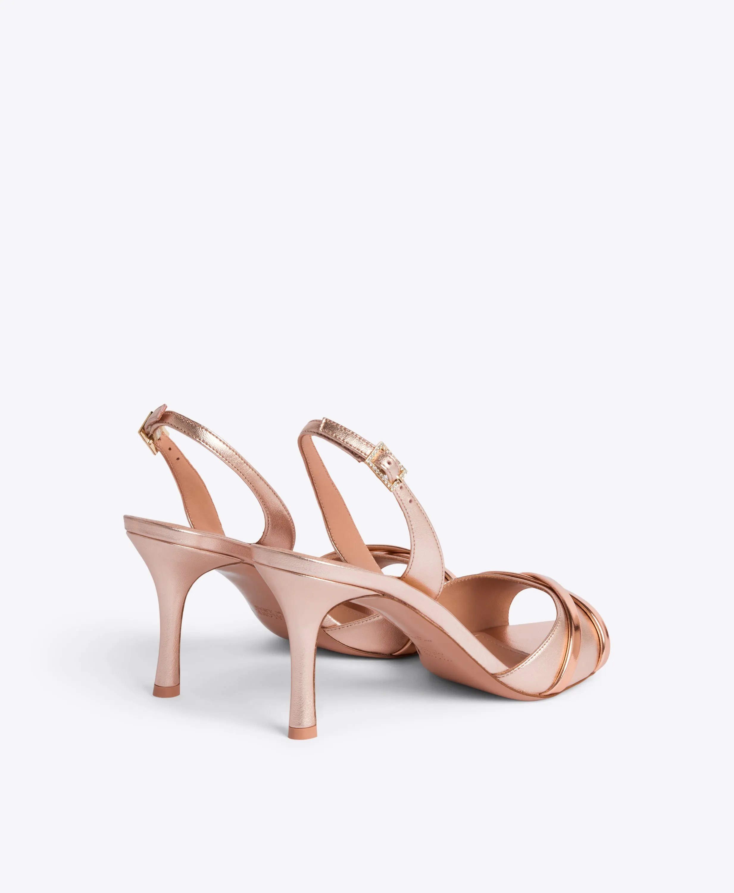 Jayce 80 Rose Gold Leather Sandals