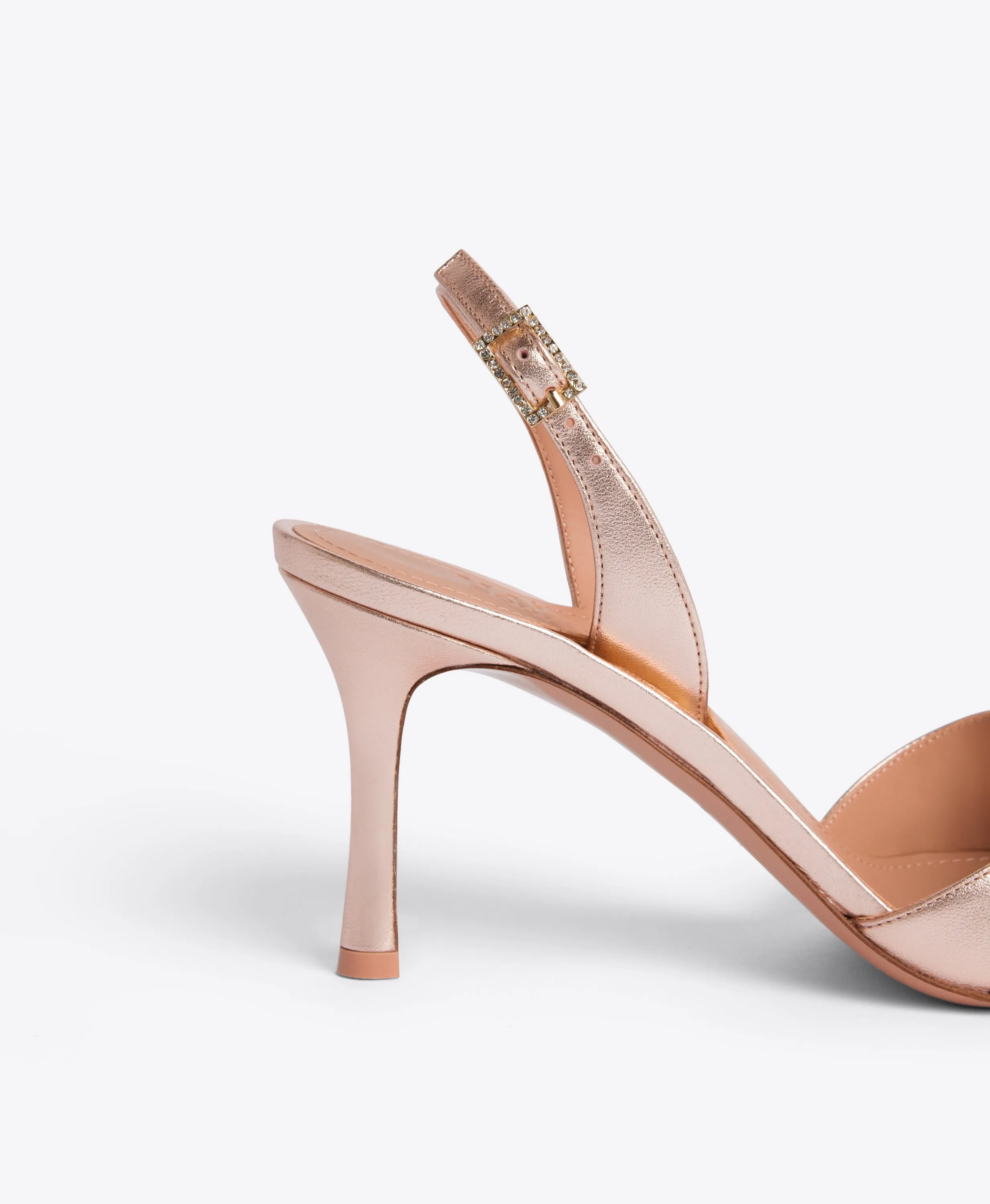 Jayce 80 Rose Gold Leather Sandals