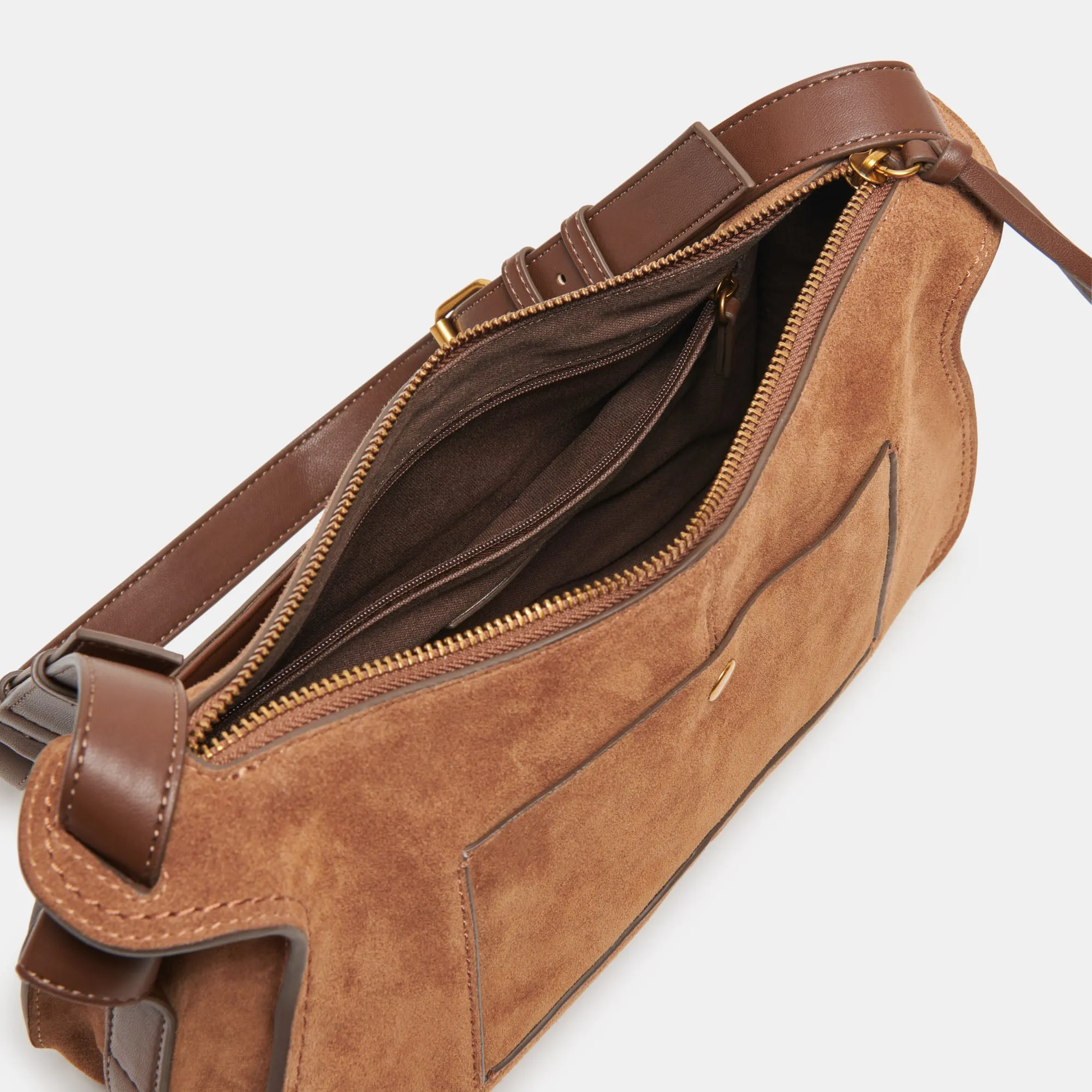 JOSIE SHOULDER BAG PECAN SUEDE
