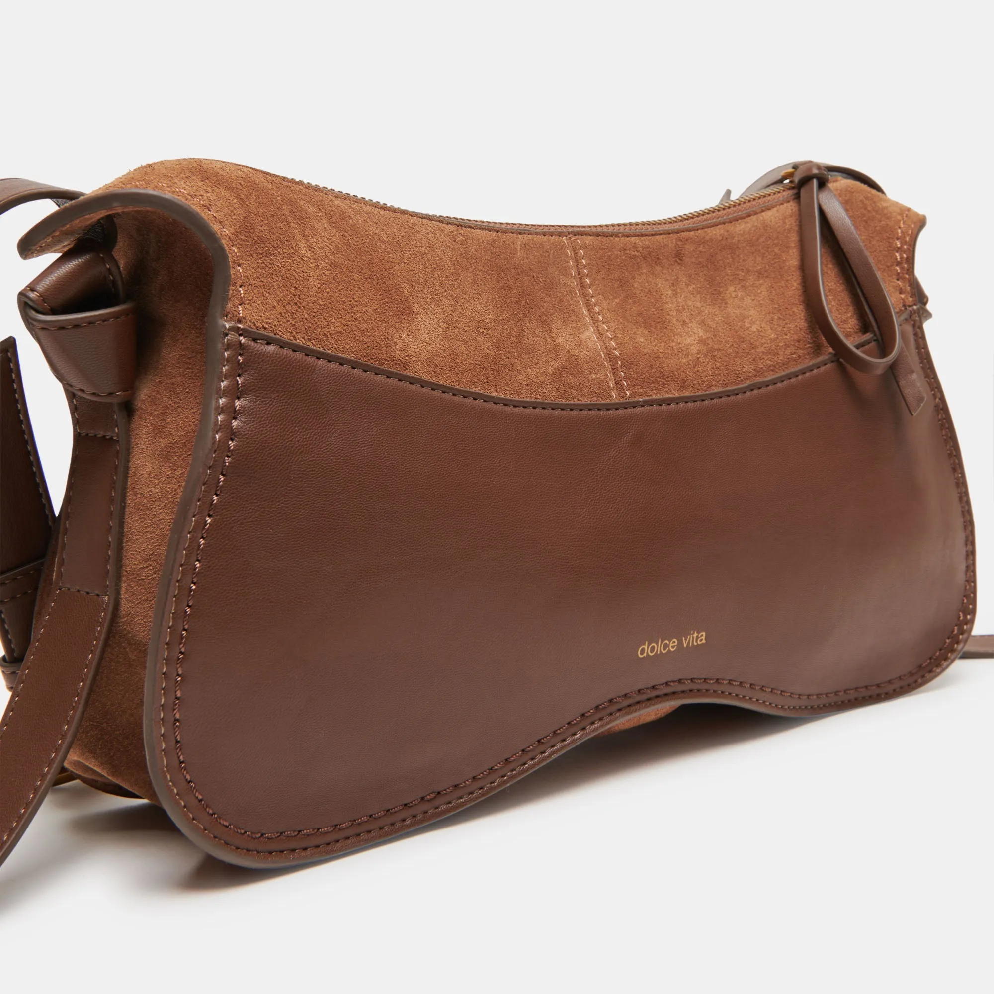 JOSIE SHOULDER BAG PECAN SUEDE