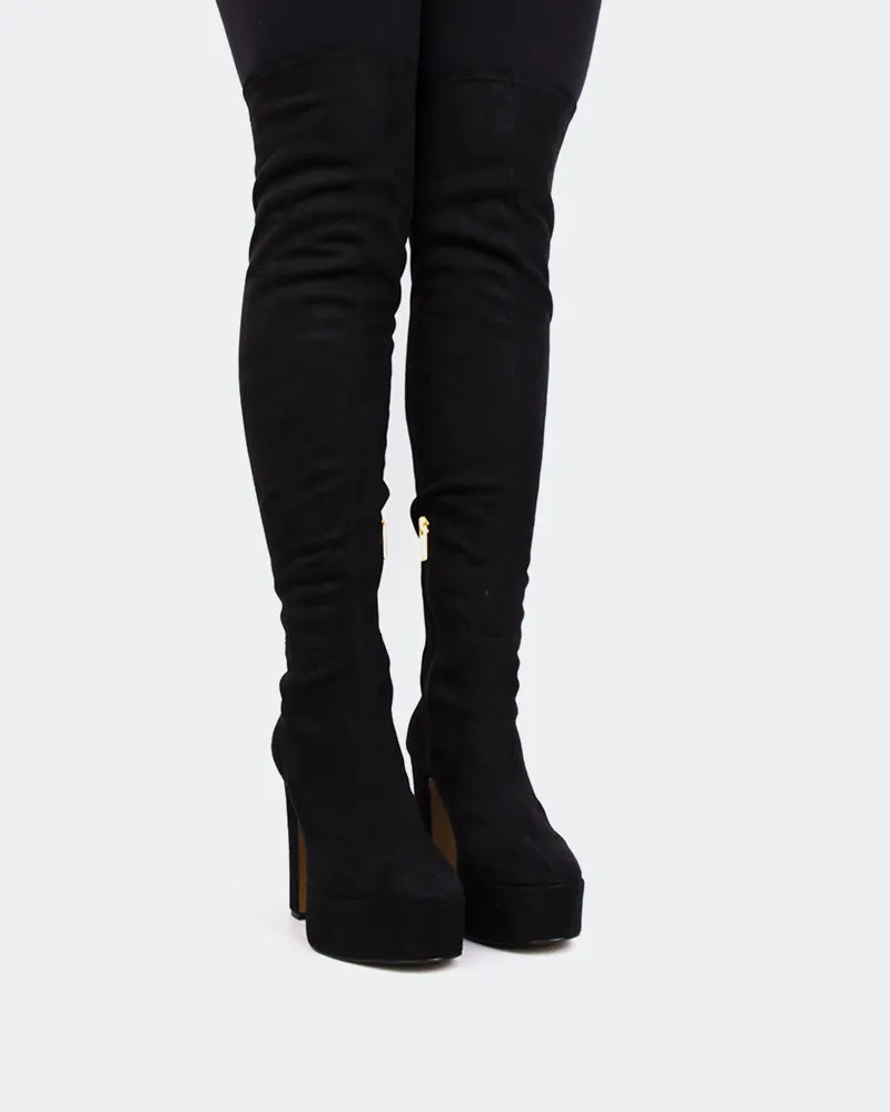 Kalaf Black Suede Stretch
