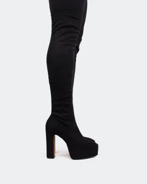 Kalaf Black Suede Stretch