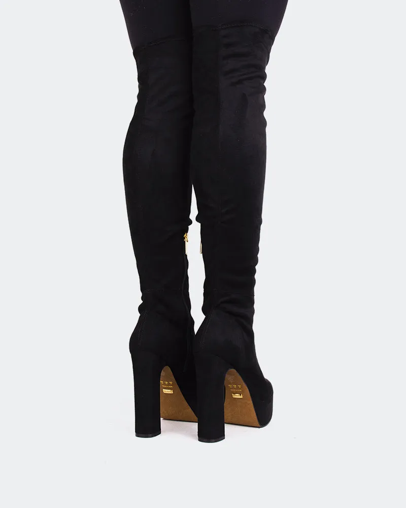 Kalaf Black Suede Stretch