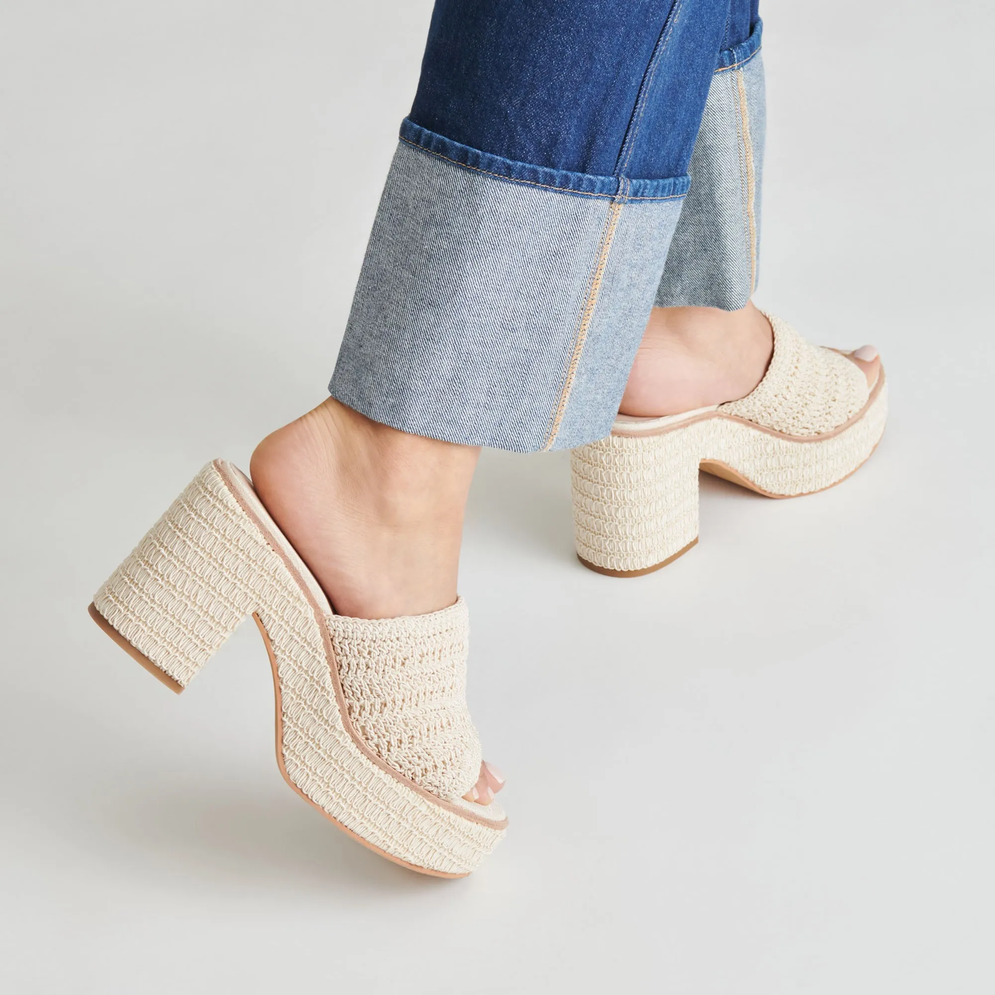 LADIN HEELS IVORY WOVEN
