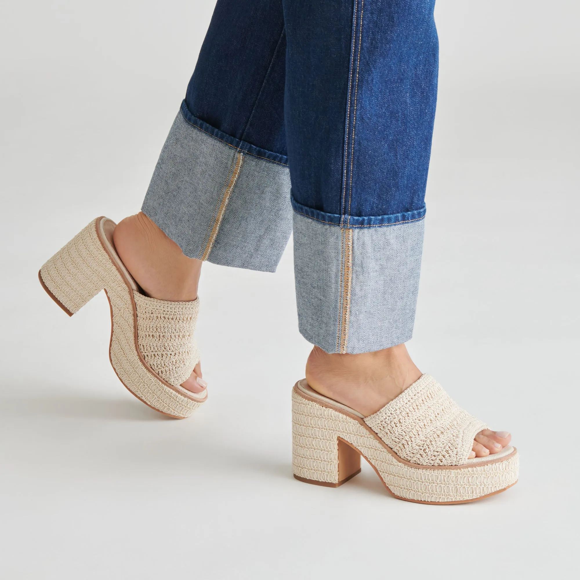LADIN HEELS IVORY WOVEN