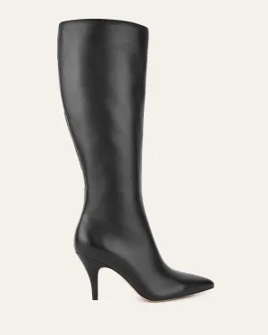 LOTUS KNEE BOOTS BLACK LEATHER