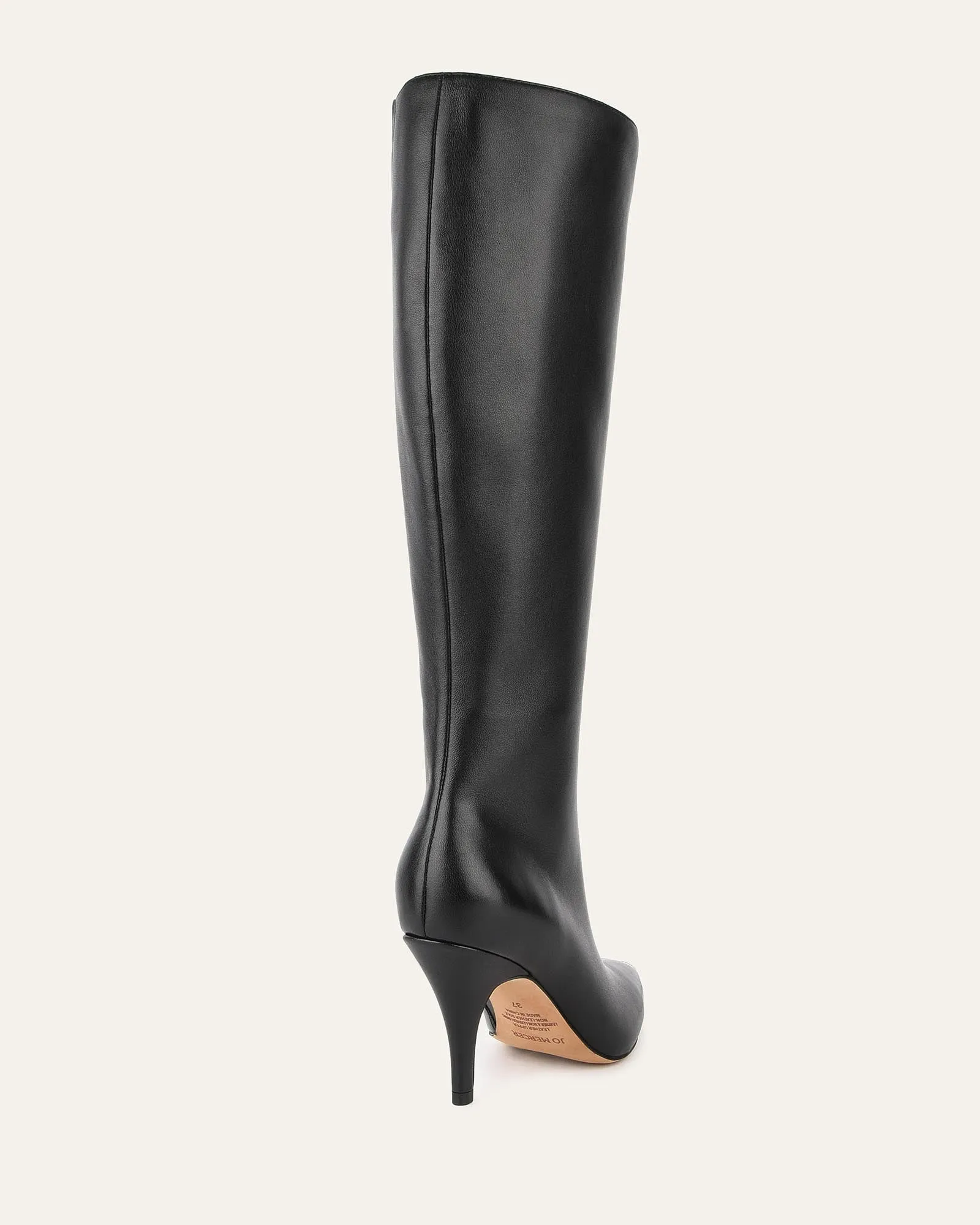 LOTUS KNEE BOOTS BLACK LEATHER