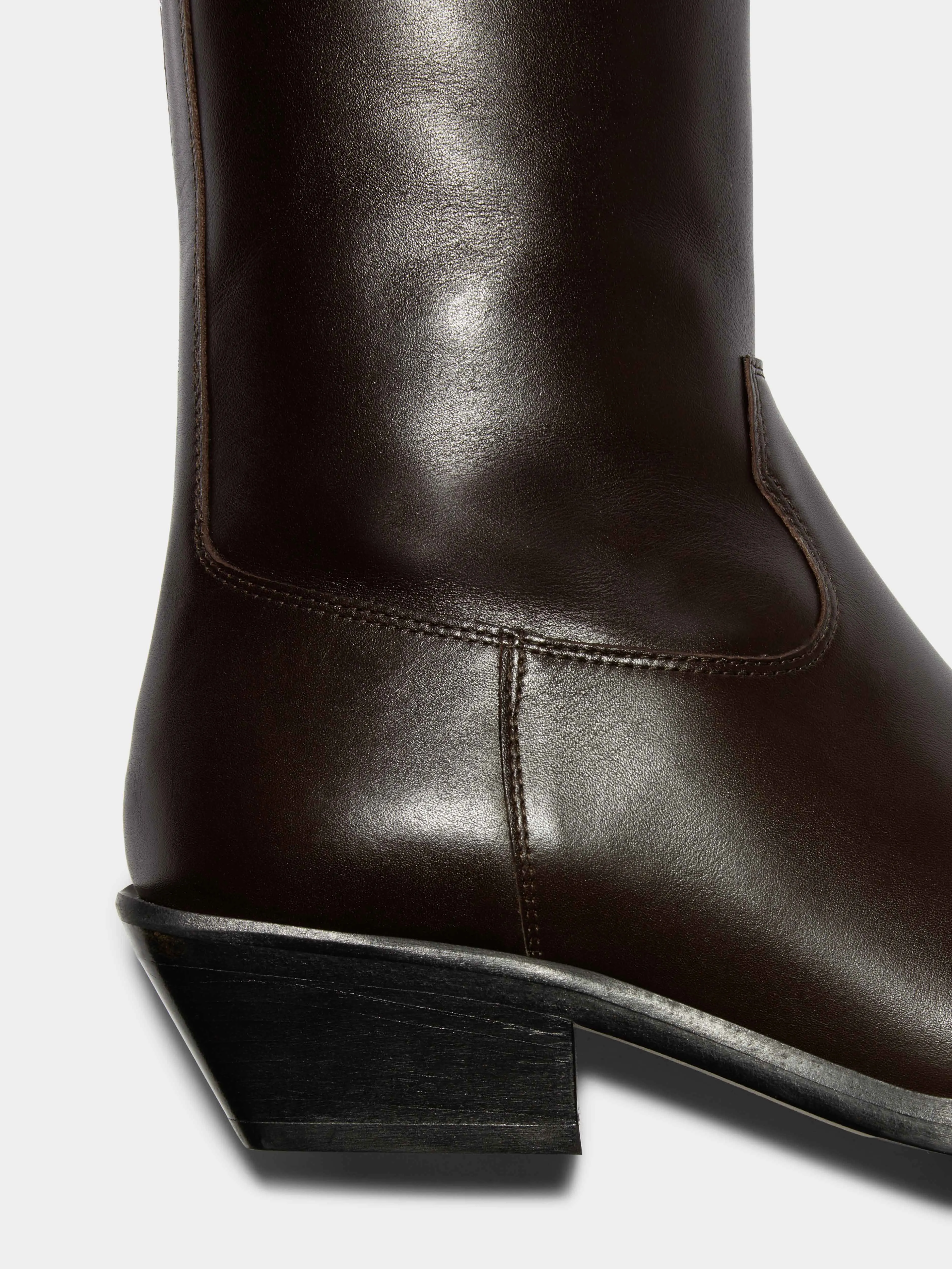 Luis Leather Cowboy Ankle Boots