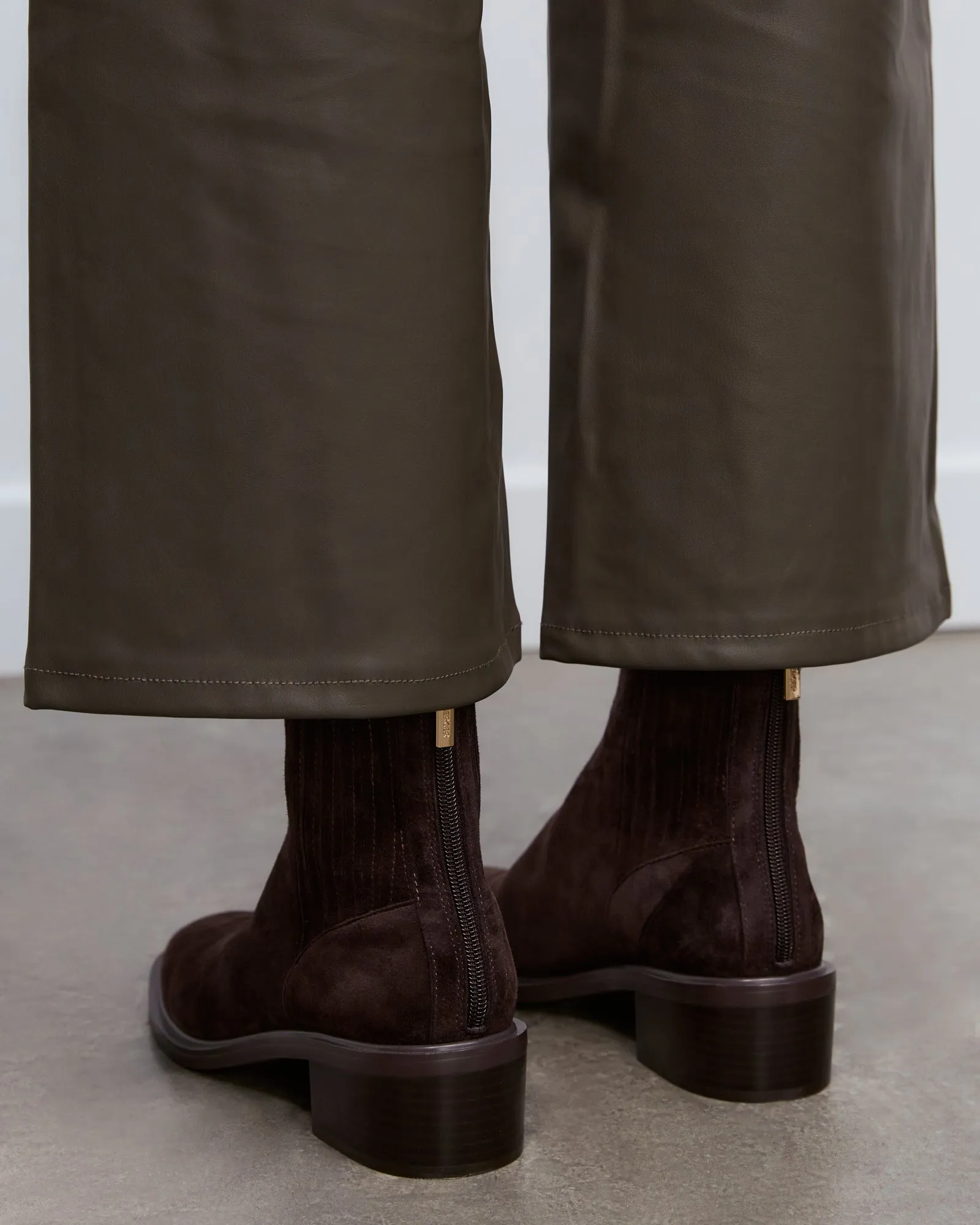 MASON FLAT ANKLE BOOTS BITTER CHOC SUEDE