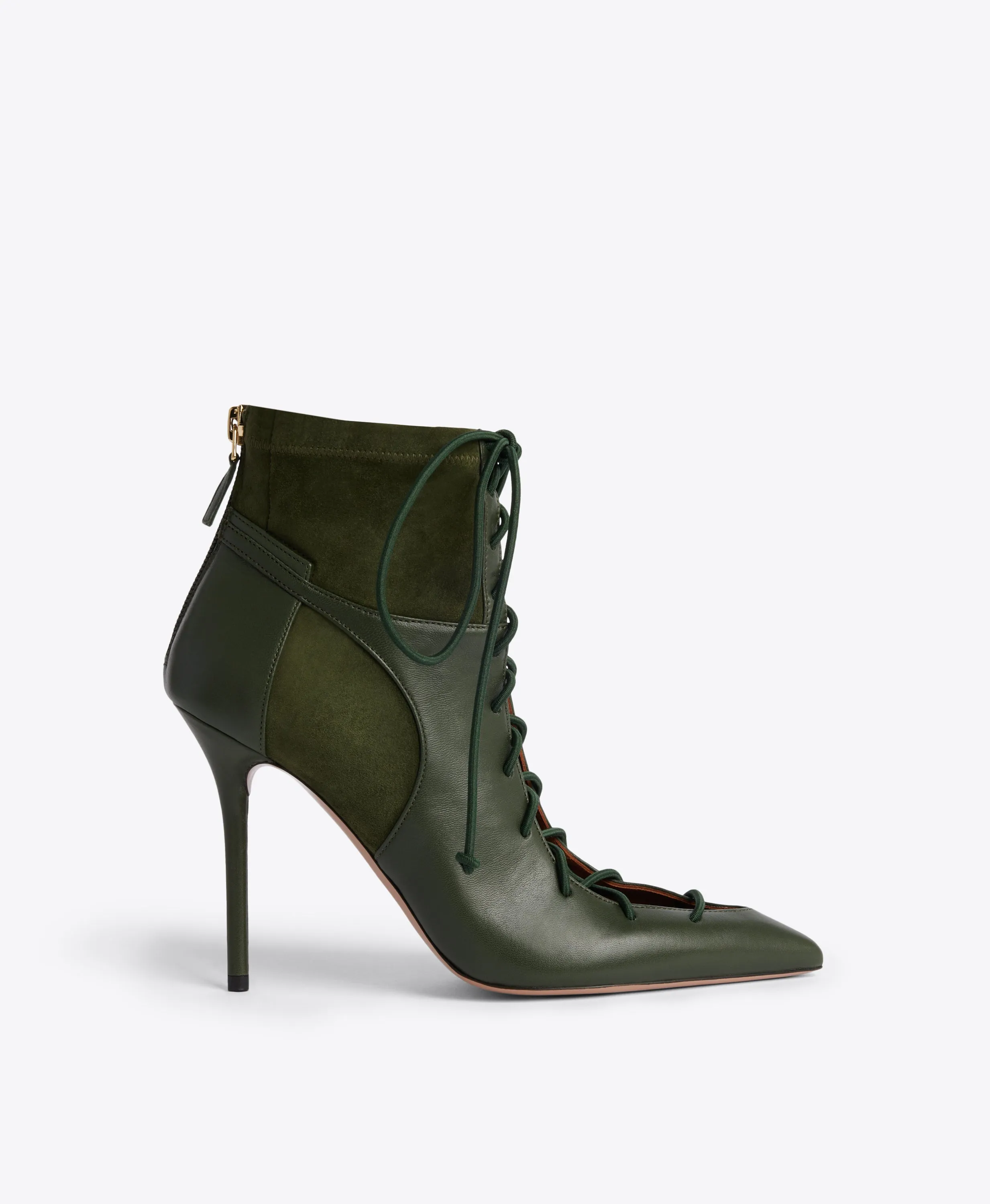 Montana 100 Green Leather & Suede Ankle Boots