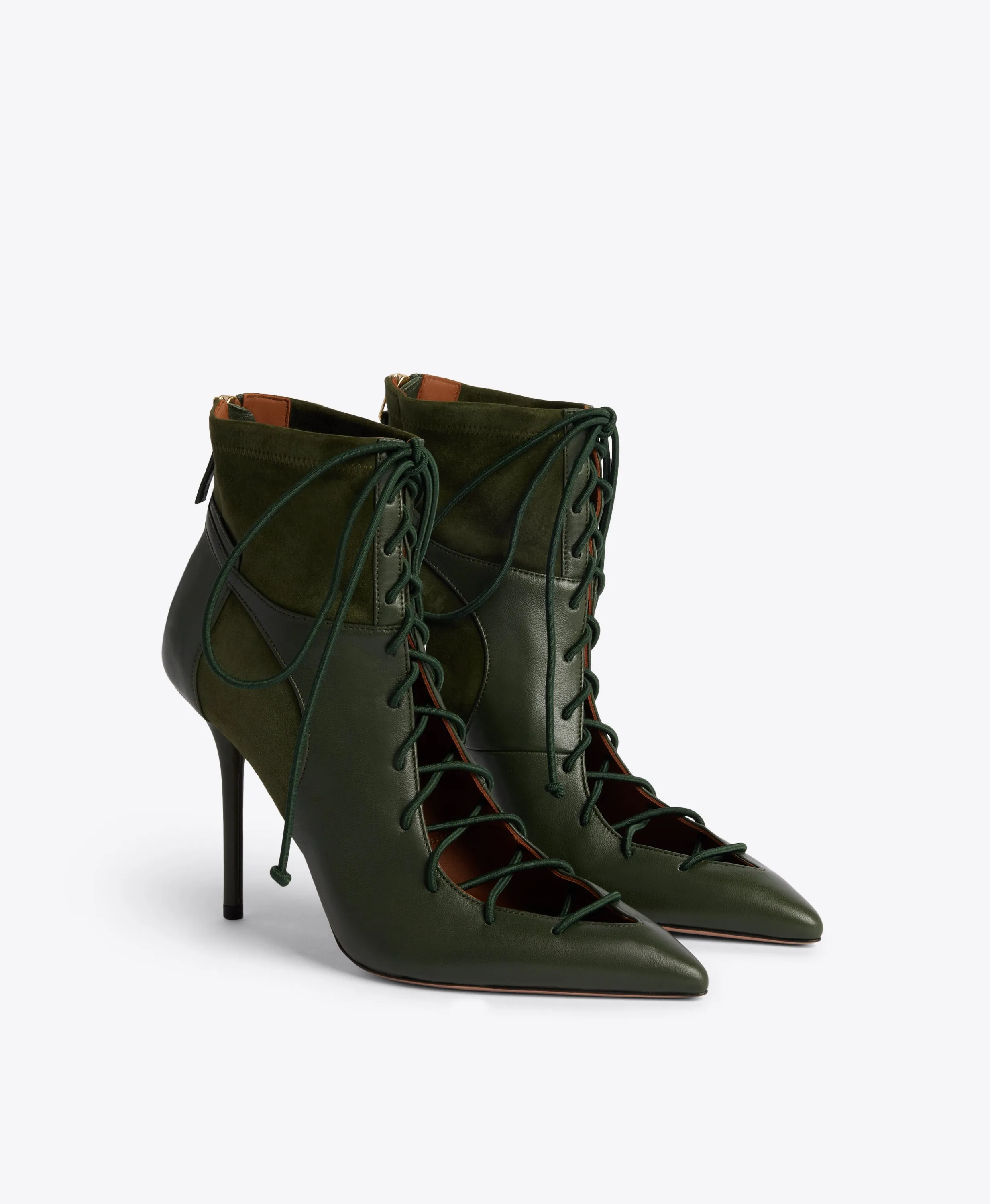 Montana 100 Green Leather & Suede Ankle Boots