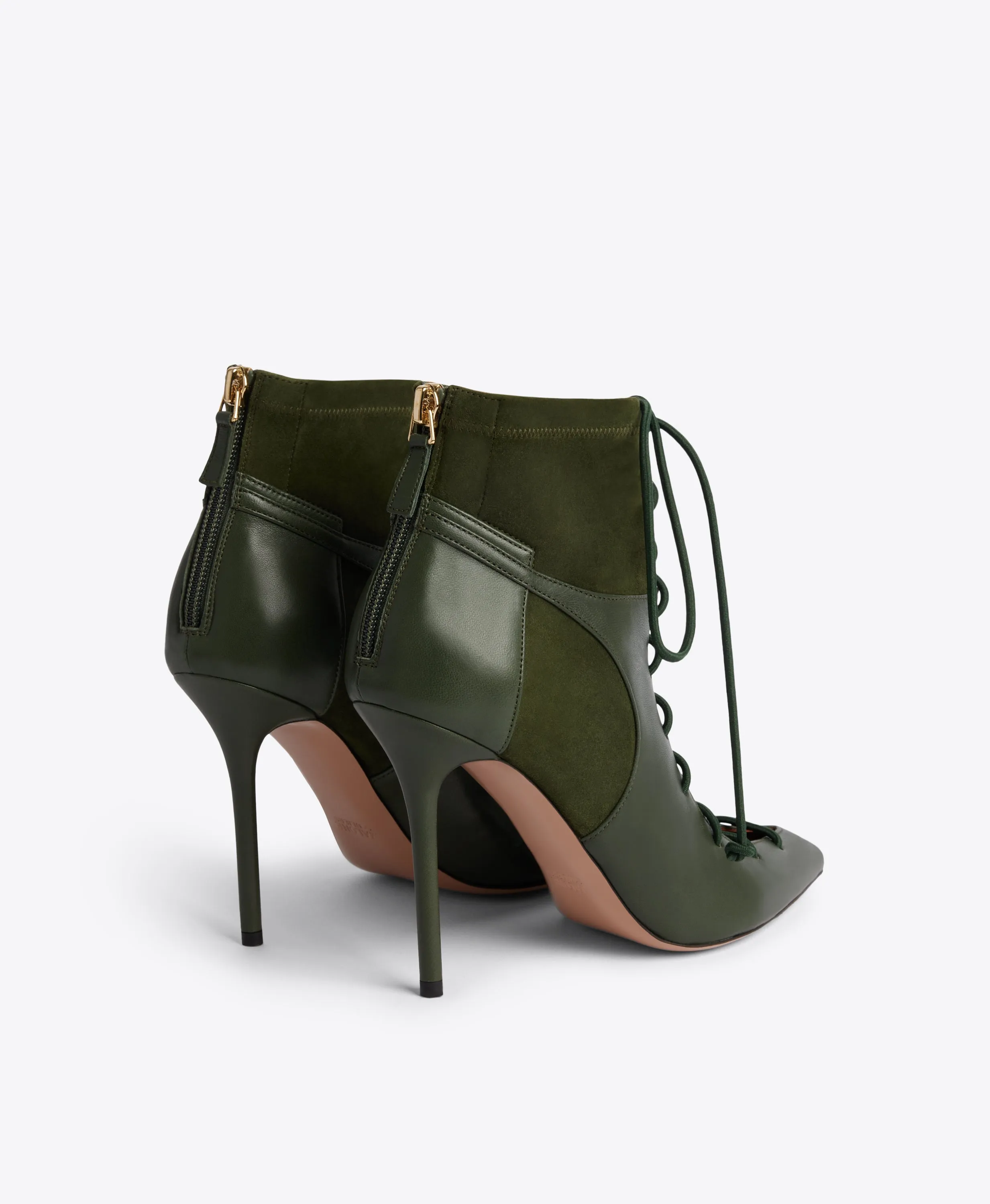 Montana 100 Green Leather & Suede Ankle Boots