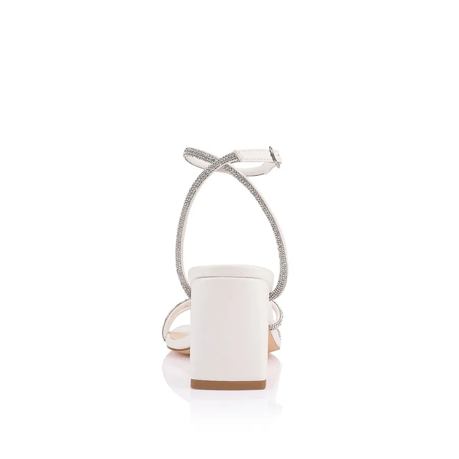 Nastassia Block Heel Sandals - Chalk