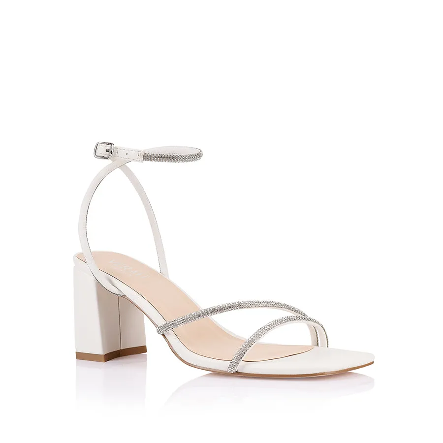 Nastassia Block Heel Sandals - Chalk