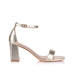 Neeka Block Heel Sandals - Champagne