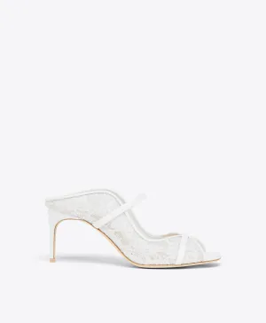 Noah 70  White Lace Heeled Sandals