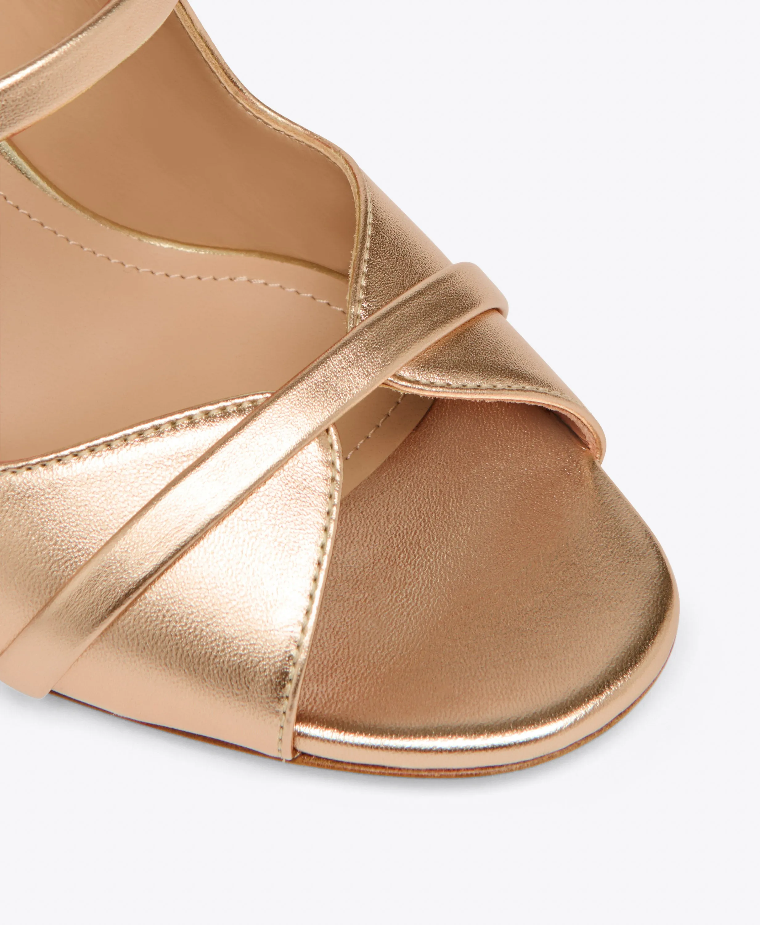 Norah 70 Gold Leather Heeled Sandals