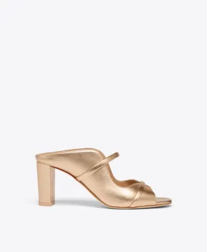 Norah 70 Gold Leather Heeled Sandals