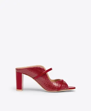 Norah 70 Red Leather Heeled Sandals